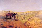 Thomas Eakins Cowboys in the Badlands painting